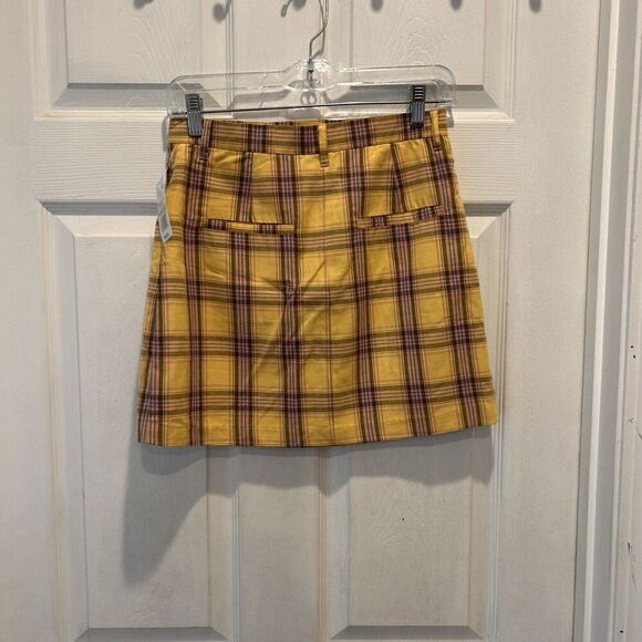 BB Dakota Mini Skirt Yellow Pink Plaid‎ Lined size 4 NWT Festival Y2k Whimsygoth - Picture 4 of 8